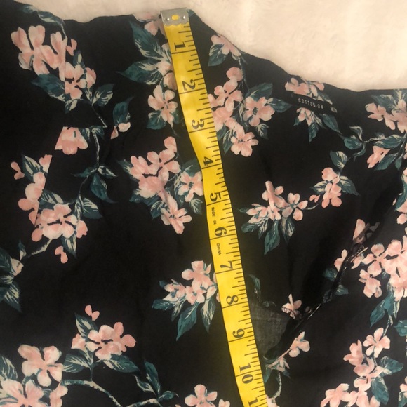 3/25 Summer mini dress V- neck floral center front button short sleeve - Picture 9 of 12